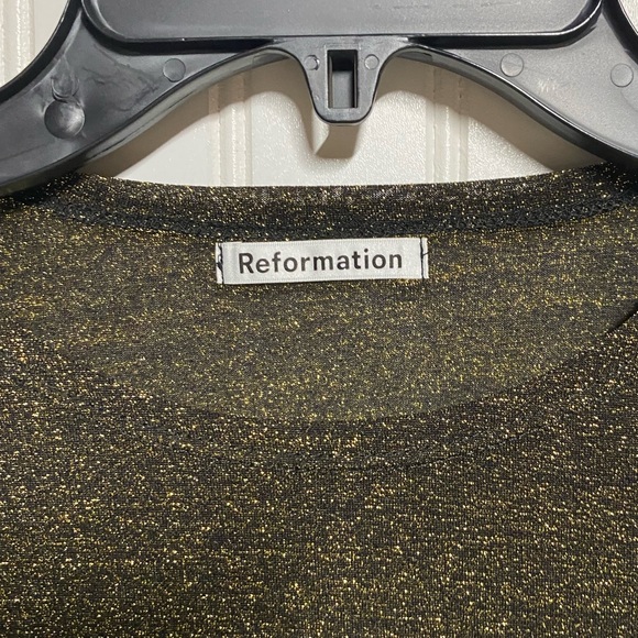 Reformation Metallic Black Jupiter Crop Top | XL Extra Large - Picture 7 of 8